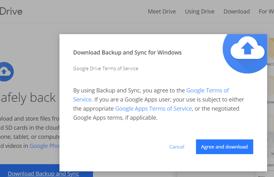 Google drive backup and sync download